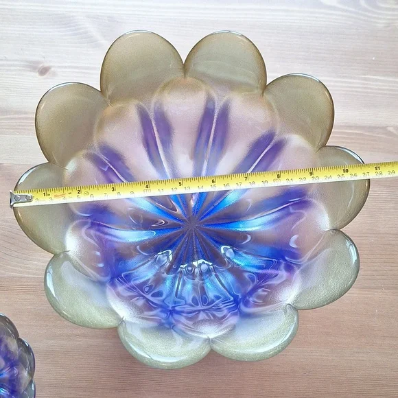 #AEF 3 Piece of Walther Glas Marrakech petal bowls And Plate gold and purple - Picture 7 of 16